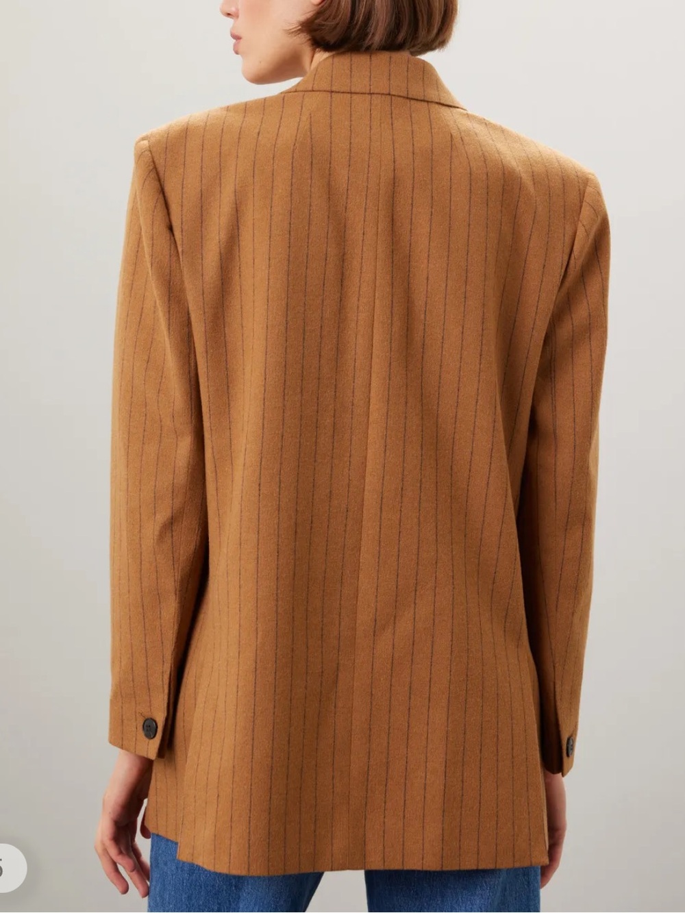 Madewell Bella Pinstripe Blazer Oversized Fit Size 4 Italian Wool Blend Office - Picture 7 of 16